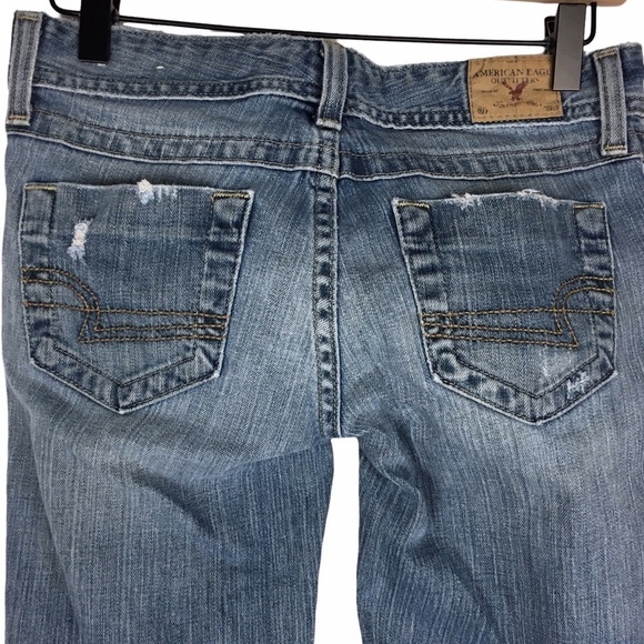 AMERICAN EAGLE OUTFITTERS Jeans Bootcut Stretch Denim Distressed Size 0 Regular - Picture 6 of 11